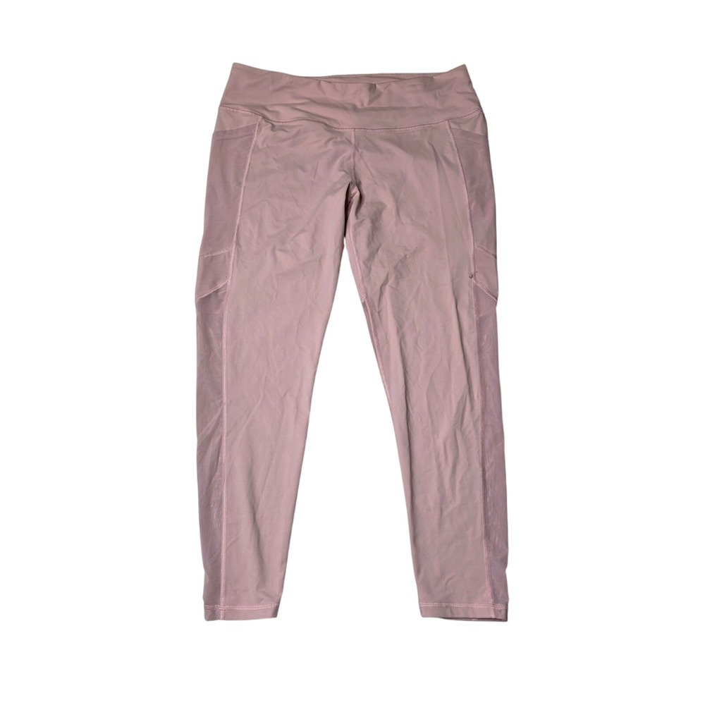Victoria Sport Knockout Leggings XL Pink Mesh‎ Panel Pockets Activewear Yoga K3